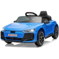 LEADZM Kinder-Elektroauto 12V 4,5Ah, 2 Geschwindigkeitsstufen, 2,4G-Fernbedienung, geeignet für Kinder von 3 bis 5 Jahren, Audi RS e-tron GT,Hellblau