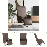 The Living Store Massagesessel mit Fußteil Braun Kunstleder