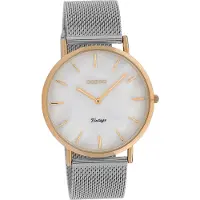 Oozoo Damen Armbanduhr silber Analog Vintage Series Metallarmband D2UOC20068