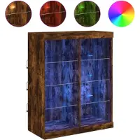 Syfax Sideboard mit LED-Leuchten Räuchereiche 81x37x100 cm