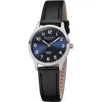 Regent Damen-Armbanduhr schwarz Analog 2113419 Leder-Armband D2UR2113419