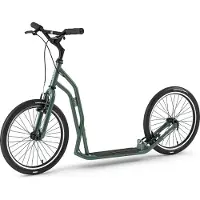 Yedoo S2020 Tretroller - für Erwachsene und Teenager, bis 150 kg, mit Luftreifen 20/20 und verstellbarem Lenker Grün