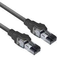 ACT Schwarz 5 Meter S/FTP CAT6A IDC 4PPoE / PoE++ 100W LSZH-Patchkabel Snagless mit RJ45-Steckverbindern, 5 m, Cat6a, S/FTP (S-STP), RJ-45, RJ-45, Schwarz