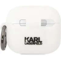 Karl Lagerfeld Kla3Runikh Fall Für Airpods 3 Abdeckung - Weiss Silikon Karl Kopf 3D
