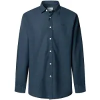Pepe Jeans für Herren. PM3091192 Payton marinefarbenes Hemd (M), Lässig, Leinen, Langarm