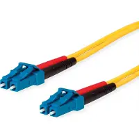 Telegärtner LWL Rangierkabel 2x E9/125 OS2, 1x LC Duplex - 1x LC Duplex, gelb, 1 m