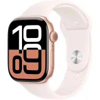 Apple Watch Series 10 Sportarmband, Roségold, Blassrosa, 46mm, GPS + Cellular, M/L