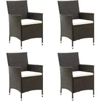 Syfax Gartenstühle mit Sitzpolster 4 Stk. Poly Rattan Braun