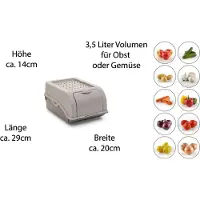 Novaliv Gemüseboxen Kartoffelboxen Vorratsbehälter 3,5l bis 9l (Grau, 3x3,5l)