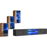 Xl Moebel Gmbh Komplett Designer Modern Wohnwand Wand Regale TV-Ständer 3x Wandschrank