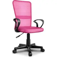 Tresko Bürostuhl pink Schreibtischstuhl Drehstuhl, mit Armlehnen & Kunststoff-Leichtlaufrollen, stufenlos höhenverstellbar, gepolsterte Sitzfläche, ergonomische Passform