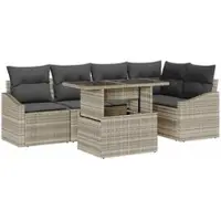 vidaXL Garten-Sofa-Set 6 stk. Hellgrau und Dunkelgrau