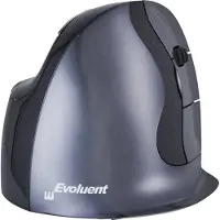 Evoluent Vertikalmaus Evoluent D wireless small, ergonomisch, USB, 5 Tasten inkl. Scrollrad, verchromt