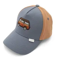 Maximo Baseball Cap , Jungen, Gr. 49/51, blau (blau, braun), Canvas, Baumwolle, Caps Baseball Cap, Basecap, Camping-Bus, Klettverschluss, Jungen