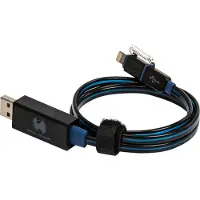 RealPower USB A/Lightning 0.75m, 0,75 m, Lightning, USB A, Schwarz, Blau, Gerade, Gerade