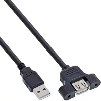 InLine 100er Bulk-Pack USB 2.0 Kabel, Stecker A auf Einbaubuchse A, 0,6m, 0,6 m, USB A, USB A, USB 2.0, Schwarz