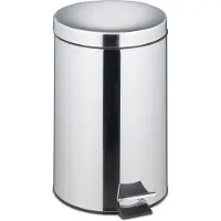 Relaxdays Mülleimer Küche, 20 Liter, spiegelpolierter Edelstahl, entnehmbarer Inneneimer, Fußpedal, Treteimer, silber