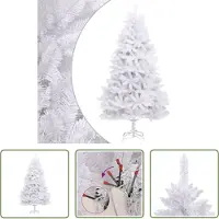 The Living Store Künstlicher Weihnachtsbaum Klappbar mit Ständer Weiß 210 cm