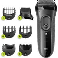 Braun Elektrorasierer Series 3 3000BT Shave&Style 3-in-1 mit Präzisionstrimmer und 5 Kammaufsätzen