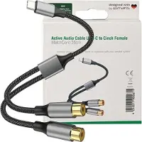 4smarts 456903, 2 x RCA, Weiblich, USB Typ-C, Männlich, 0,2 m, Schwarz, Grau