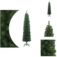 vidaXL Künstlicher Weihnachtsbaum Schlank mit Ständer Grün 240 cm PVC - Weihnachtsbäume
