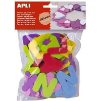 APLI shapes eva rubber lettering 50mm assorted colors -104u-