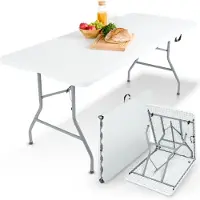 Arebos Klappbarer Buffettisch 182x74x74 cm | Gartentisch für 8 Personen, Weiß