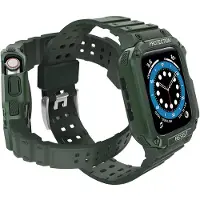 Hurtel Schutzarmband Mit Etui Für Apple Watch 7 / 6 / 5 / 4 / 3 / 2 / Se (41 / 40 / 38Mm) Gehäuse Gepanzerte Uhrabdeckung Grün