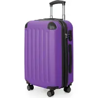 Hauptstadtkoffer - Spree - Handgepäck mit Erweiterung, Koffer auf Rollen, Trolley Flugzeug Hartschalenkoffer Hand Luggage TSA, 55 cm, Cabin Bag max 42 Liter,Lila