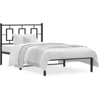 vidaXL Bettgestell mit Kopfteil Metall Schwarz 100x190 cm