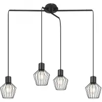 Rabalux 3540 Pendelleuchte 4 Spots Belano, E27, schwarz, rund, Industriell, ø130mm