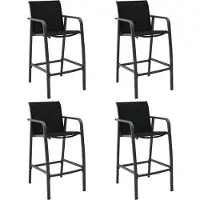 Syfax Garten-Barstühle 4 Stk. Schwarz Textilene