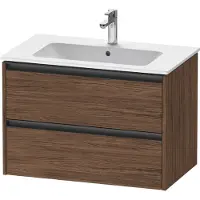 Duravit Ketho.2 Waschtischunterbau wandhängend, 2 Schubkästen, 810x550x480mm, für ME by Starck 233683, K25263021210000, Farbe: Nussbaum Dunkel Dekor