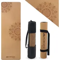 Mobiclinic , Yogamatte Naturkork, Rutschfest, Tragetasche, Antimikrobiell, 4mm Dick, 100% Recycelbares TPE, ökologisch, 183x61cm, Mandala Design