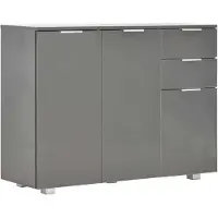 Syfax Sideboard Hochglanz-Grau 107x35x80,5 cm
