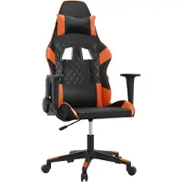 Syfax Gaming-Stuhl Schwarz und Orange Kunstleder