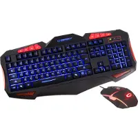 Esperanza EGK3000, Volle Größe (100%), Kabelgebunden, USB, QWERTY, Schwarz, Rot, Maus enthalten