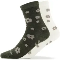Heber Peak - Merino SylvaHe. Flower Socks 2-Pack - Multifunktionssocken Gr 36-38 oliv