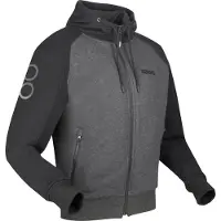 Bering Lynx Motorrad Zip Hoodie, schwarz/grau, M