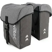 Wiltec Doppel Gepäckträgertasche, Fahrradtasche Gepäckträger 35 l Stauraum, wasserresistente Fahrrad Tasche, Gepäcktasche leichte Handhabung
