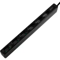 Logilink Steckdose Slim Euro 6-fach 1,5 m Schwarz
