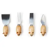 Excelsa Set mit 4 Käsemesser Mouse Stahl Beige