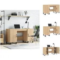 vidaXL Schreibtisch Sonoma-Eiche 140x50x75 cm Holzwerkstoff - Schreibtische
