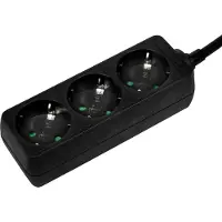 Logilink LPS205B, 1,4 m, Typ F, Schwarz, & GS, 3 AC-Ausgänge, 250 V