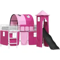 Syfax Kinder Etagenbett Gestell Weiß und Rosa 107 x 203 cm Metall