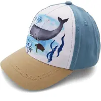 Maximo Baseball Cap , Jungen, Gr. 45/47, blau (blau washed), Canvas, Obermaterial: 75% Baumwolle, 25% Polyester, Caps Baseball Cap, Blue Washed, Wal-Motiv, Basecap, Klettverschluss, MINI Boy
