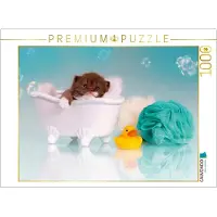 CALVENDO Puzzle Relax – Kätzchen in der Badewanne | 1000 Teile, fertige Größe 64 x 48 cm | Fotopuzzle für entspannte Stunden