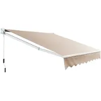 Costway 3x2,5m Gelenkarmmarkise Sonnenmarkise Balkonmarkise mit UV- & wasserbeständigem Material Aluminiumrahmen & -kurbel Khaki
