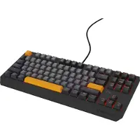 Genesis Thor 230 TKL Anchor Gray Negative Outemu Red, Verkabelt & Kabellos, USB + RF Wireless + Bluetooth, Mechanischer Switch, QWERTY, RGB-LED, Schwarz, Grau, Orange