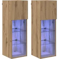 Syfax Wandmontierte TV-Schränke 2 stk. Artisan-Eiche Holzwerkstoff